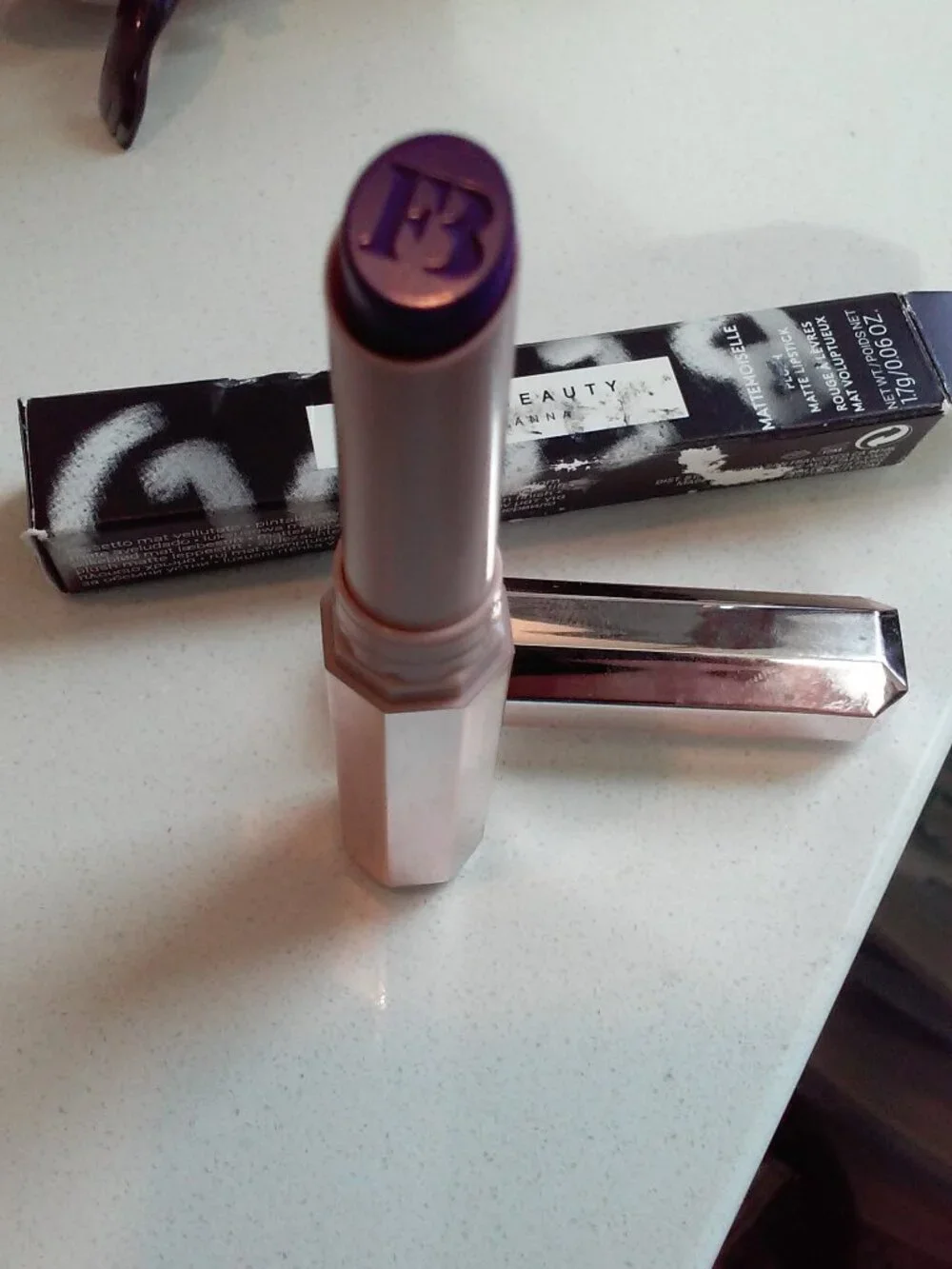 Fenty Beauty Matte Lipstick Mattemoiselle, Violet Fury